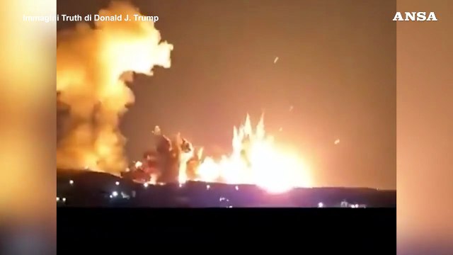 Gli Usa colpiscono un deposito di munizioni in Iran, Trump posta il video