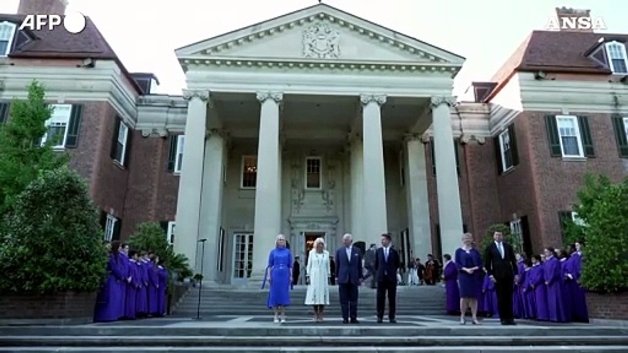 Re Carlo e Camilla ospiti dell'ambasciata inglese a Washington