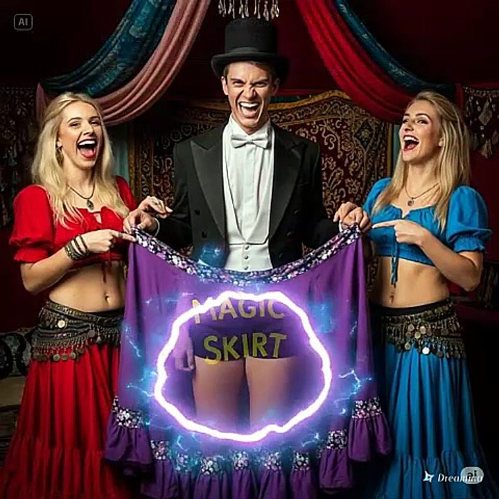 Magician Turns into a Woman at the Circus! - Magic Gender Change Skirt Transformation!