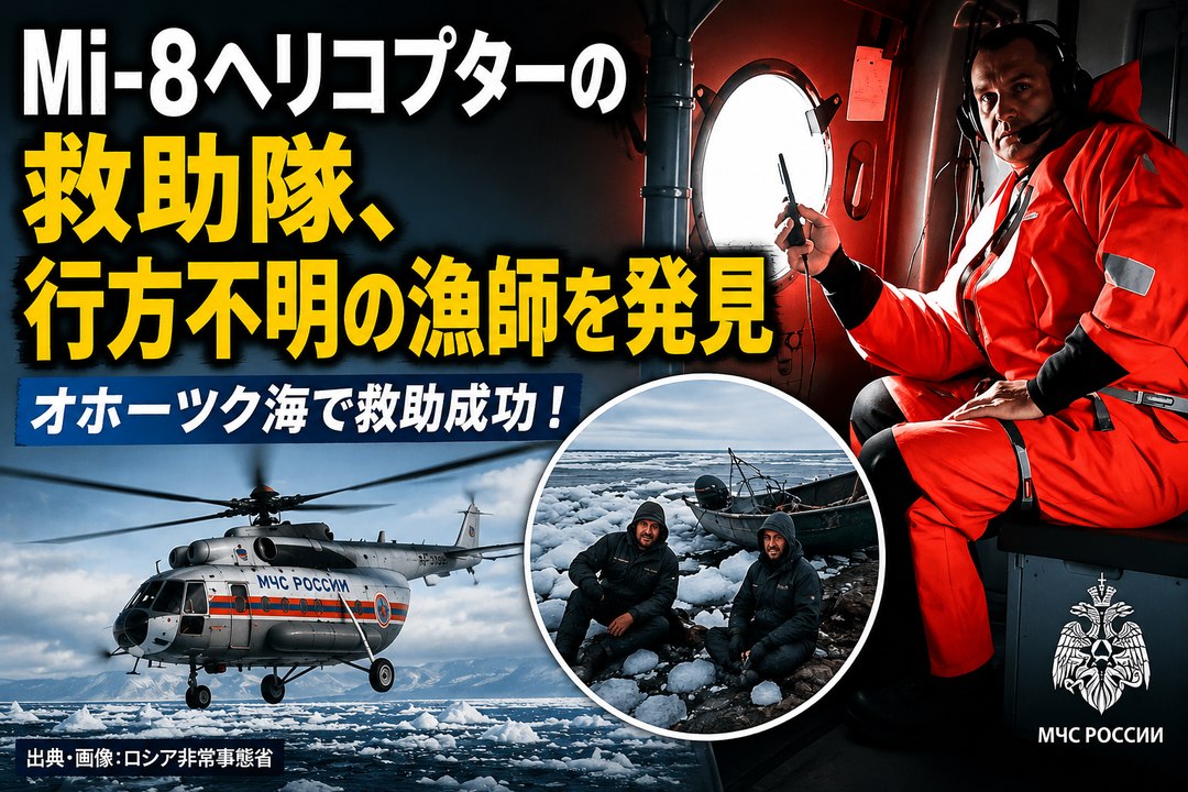 Mi-8ヘリコプターの救助隊、オホーツク海で行方不明の漁師を発見