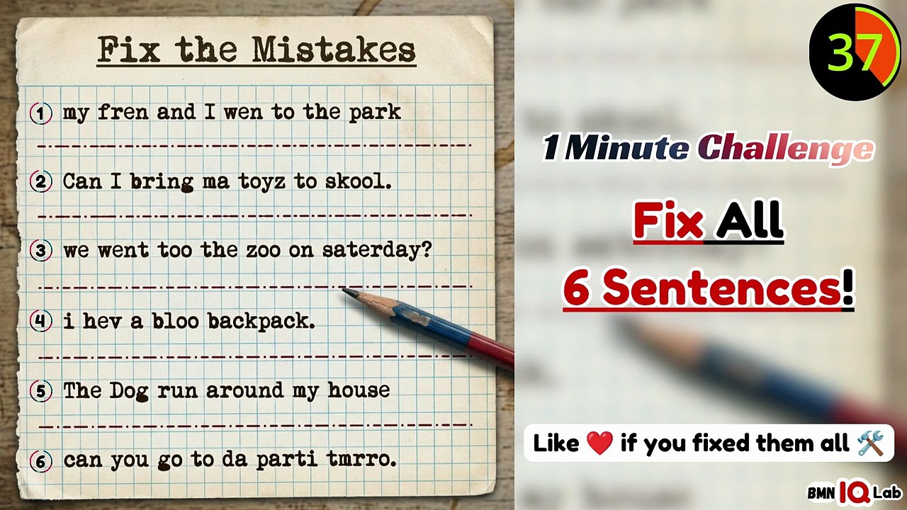 #SentenceCorrection 📖✔️ Fix All 6 Sentences! 🛠