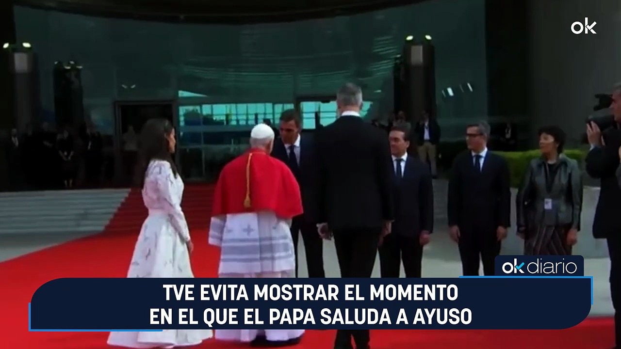 TVE evita mostrar el momento en el que el Papa saluda a Ayuso