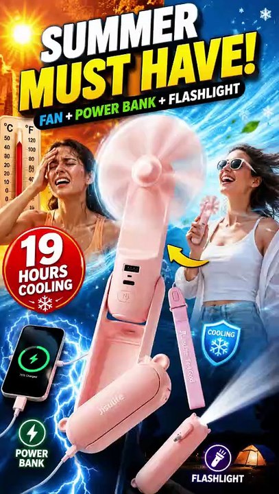 JISULIFE 3 In 1 Handheld Mini Fan Review | Portable Fan Power Bank Flashlight | Best Summer Travel Gadget 2026
