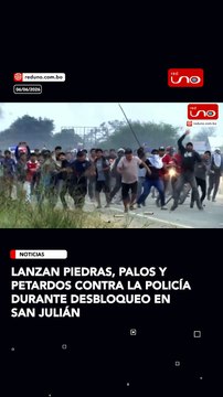 Lanzan piedras, palos y petardos contra la Policía durante desbloqueo en San Julián