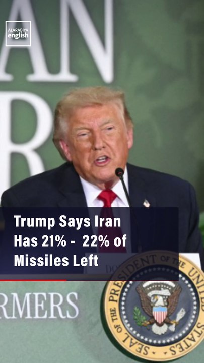 Trump Says Iran Has 21% -  22% of Missiles Left