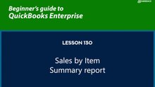 130 - Sales by Item Summary report