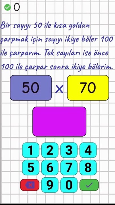 4.9- 50 ile Kısa Yoldan Çarpma - 3. Sınıf Matematik #shorts