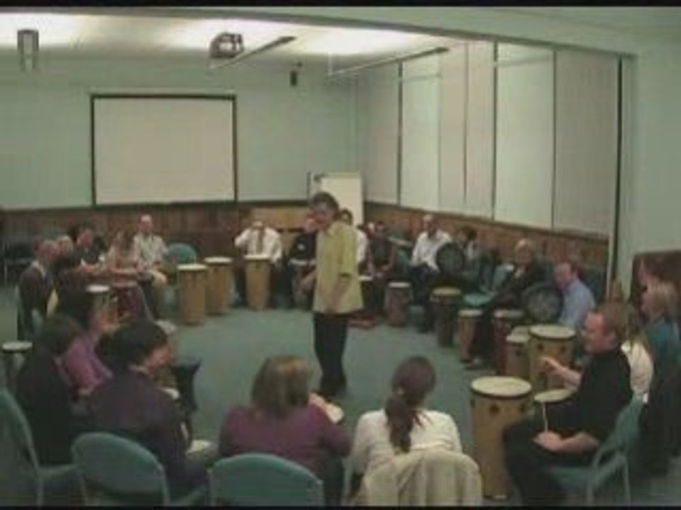 Fun business training hand drumming workshop