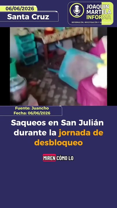 Saqueos en San Julián durante la jornada de desbloqueo