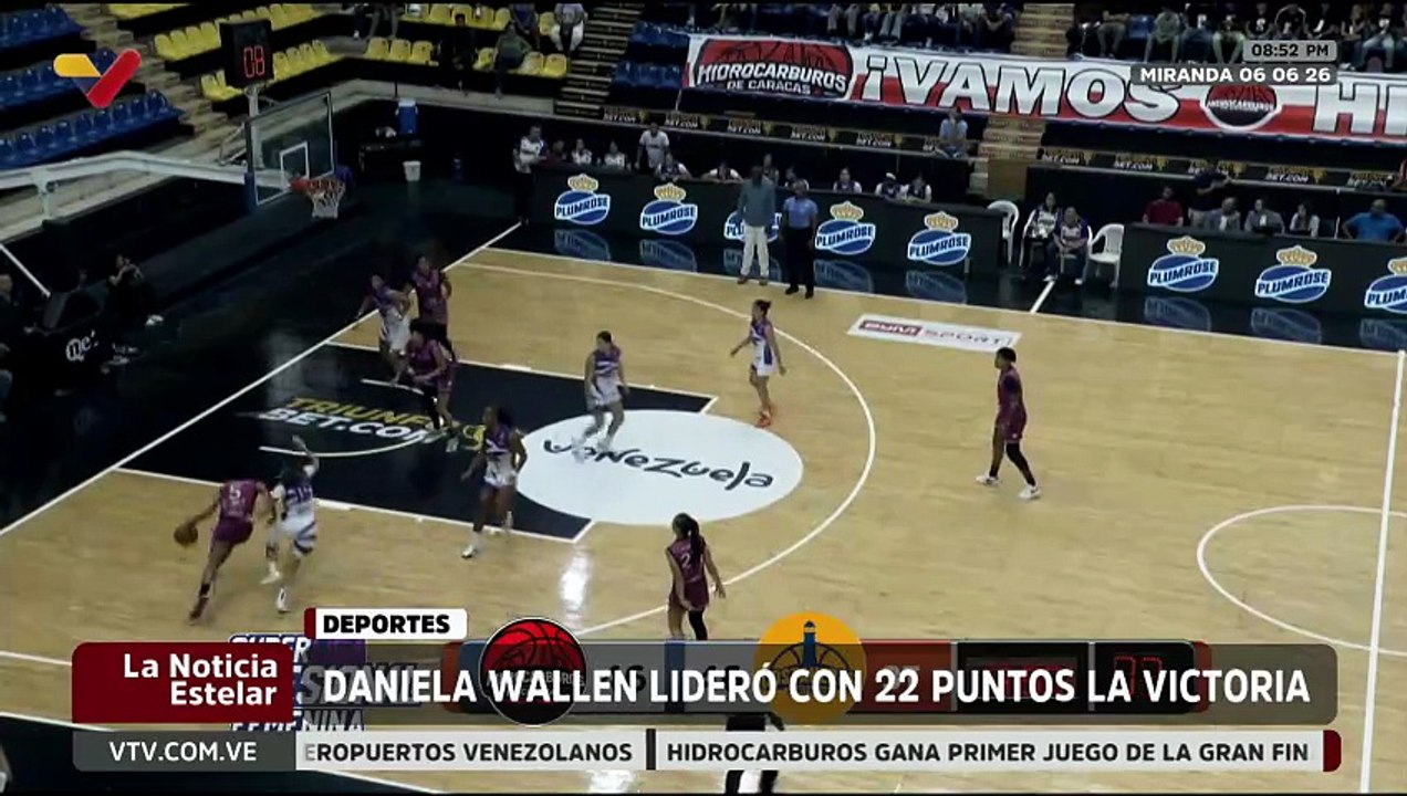 Daniela Wallen lideró la artillería local con una actuación de 22 puntos en el baloncesto femenino