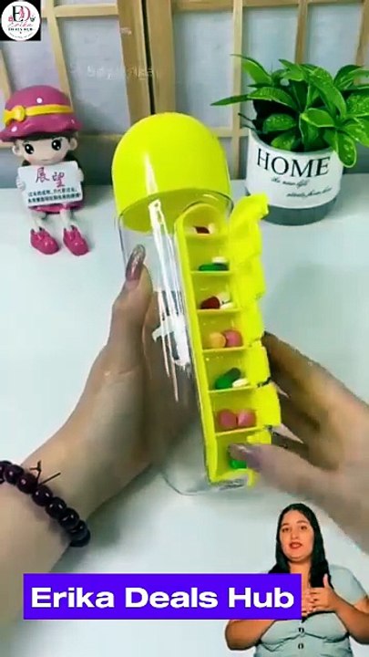 Botella de Agua con Pastillero Integrado | Organizador de Medicamentos Portátil