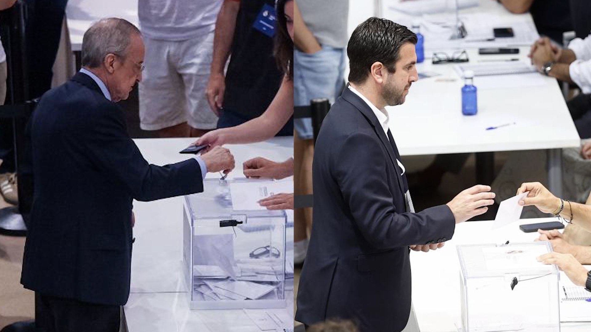 Florentino Pérez y Enrique Riquelme votan en las primeras elecciones en el Madrid en 20 años: "No son unas elecciones, es un referéndum"