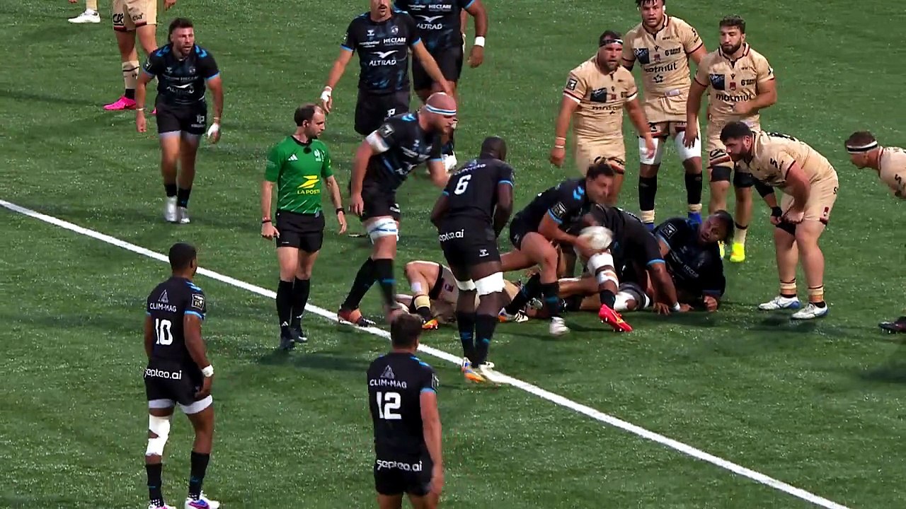 TOP 14 - Essai de Gabriel NGANDEBE (MHR) - LOU Rugby - Montpellier Hérault Rugby
