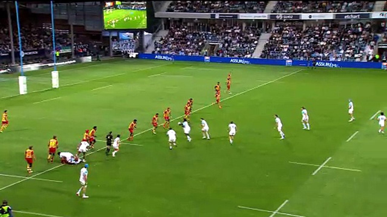 TOP 14 - Essai de Tom SPRING (AB) - Aviron Bayonnais - USA Perpignan