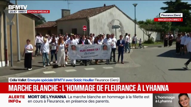 Marche blanche pour Lyhanna: le cortège progresse dans les rues de Fleurance