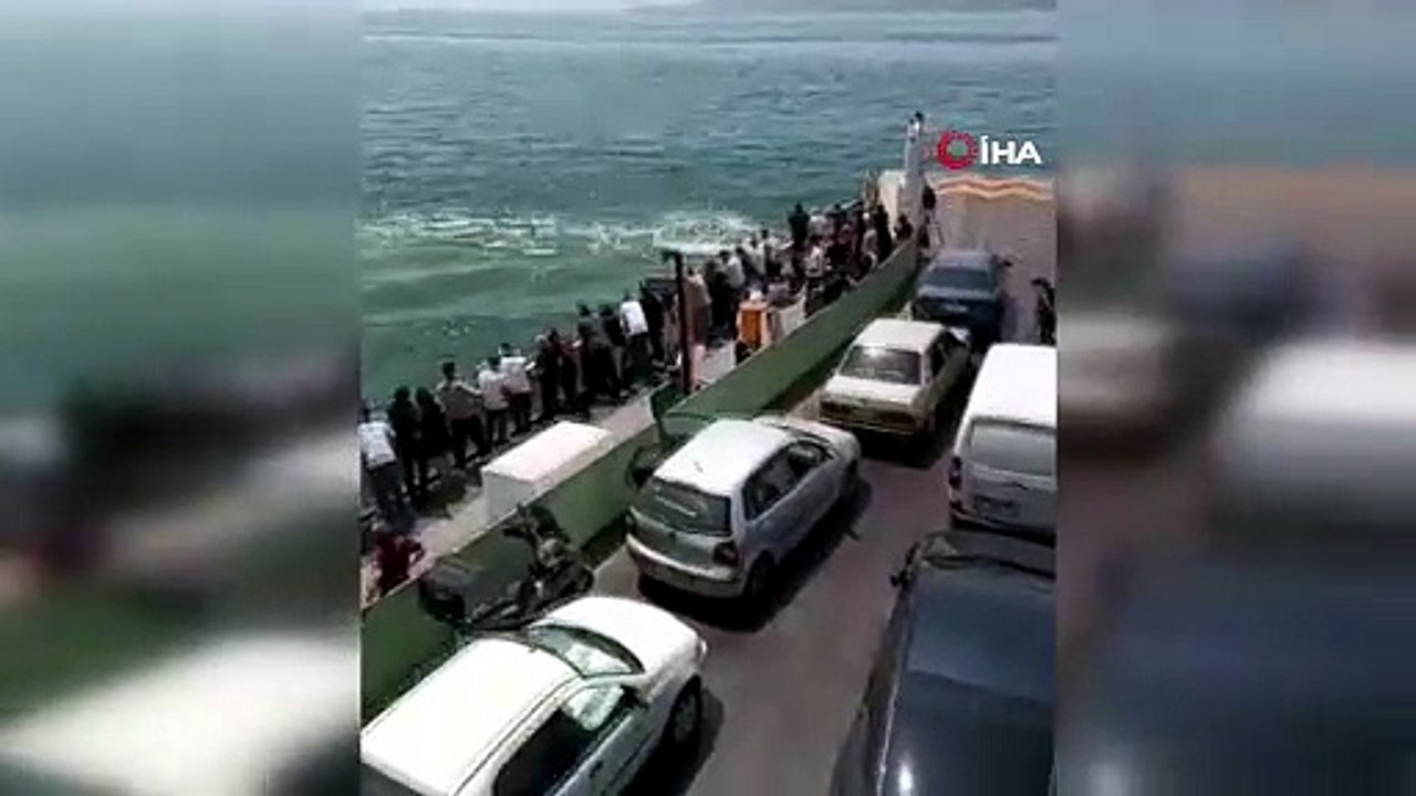 Kocaeli'de feribotta korku dolu anlar: Yolcu denize düştü, büfe çalışanı peşinden suya atladı