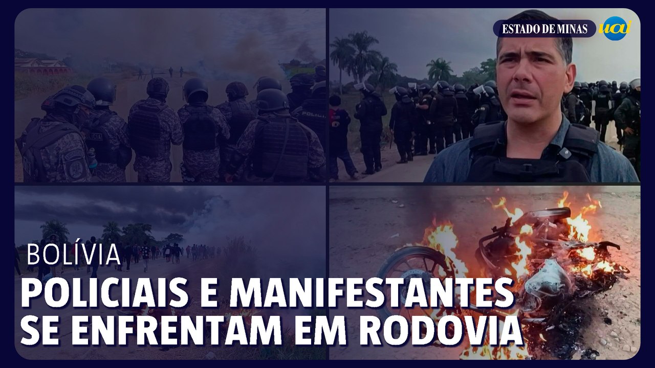 Policiais e manifestantes se enfrentam em desbloqueio viário na Bolívia