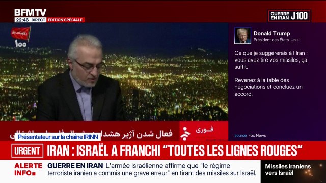 Tirs de missiles iraniens sur Israël: l'Iran estime qu'Israël a franchi toutes les lignes rouges et doit cesser d'attaquer le Liban