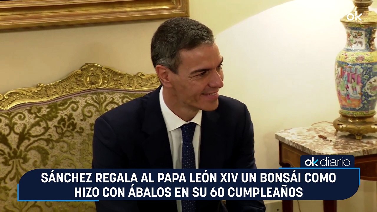 Sánchez regala al Papa León XIV un bonsái como hizo con Ábalos en su 60 cumpleaños