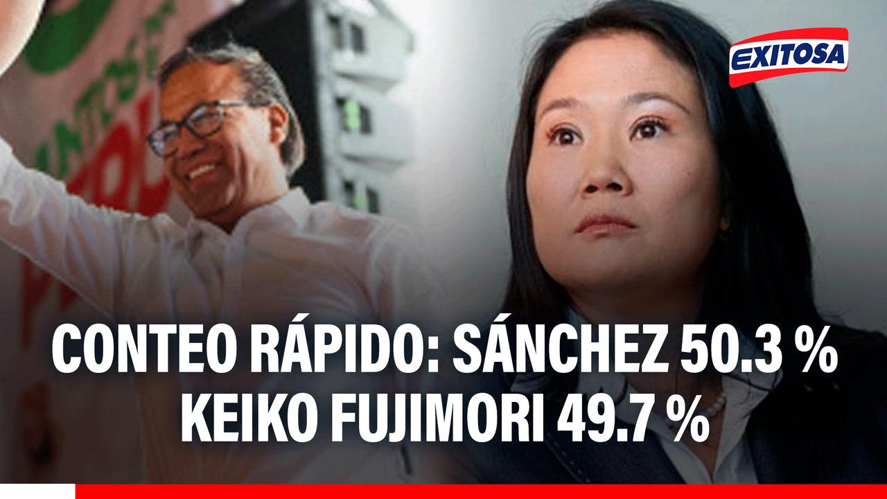 Conteo Rápido según Transparencia: Roberto Sánchez 50.3 % y Keiko Fujimori 49.7 %