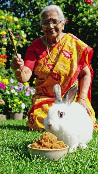 Grandma’s Special Halwa For Her Bunny! 🐰❤️