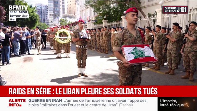 Ceci est inacceptable : BFMTV aux funérailles de trois militaires libanais tués par une frappe israélienne dans le sud du pays