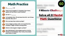 #MathFun 🔢😁 Solve all 8 Mental Math Questions! 🧠