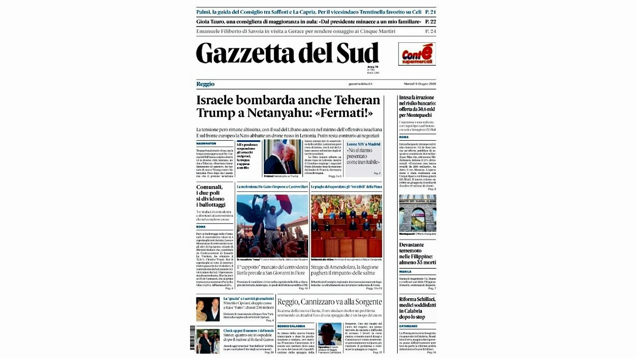 Rassegna stampa 09-06-2026 edizioni Calabria