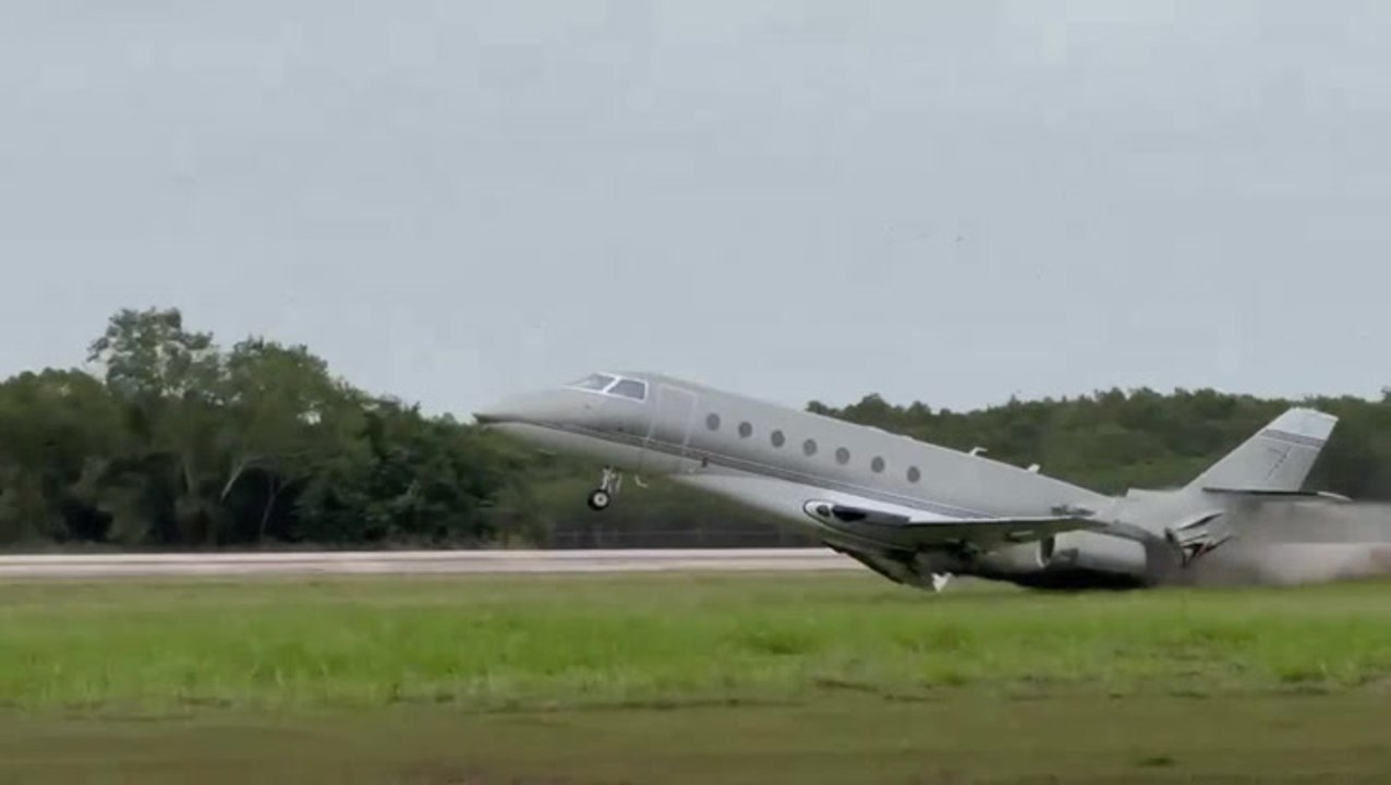 Private jet crashes on runway during emergency landing at Dominican Republic airport