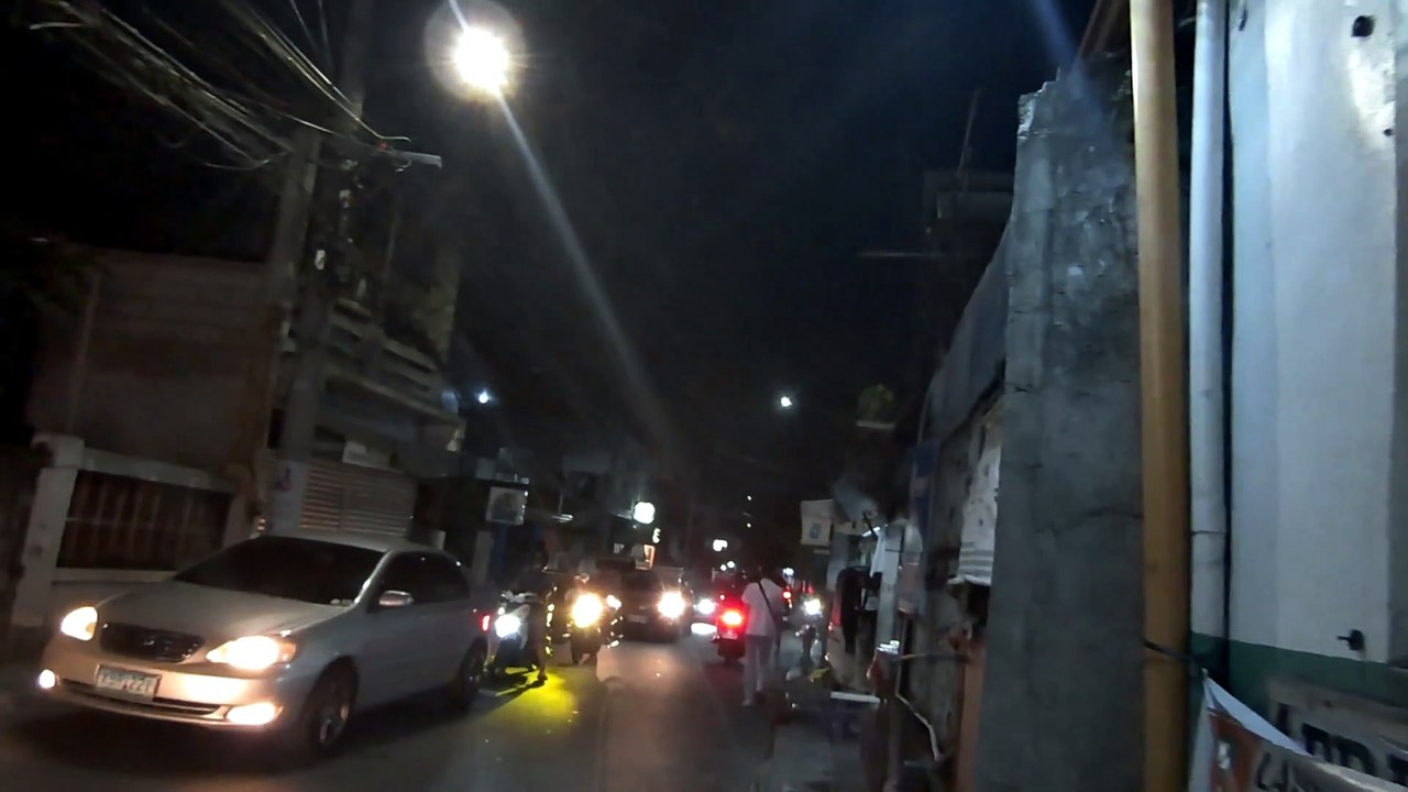 Dimly Narrow Parian Road in Calamba, Laguna, Philippines