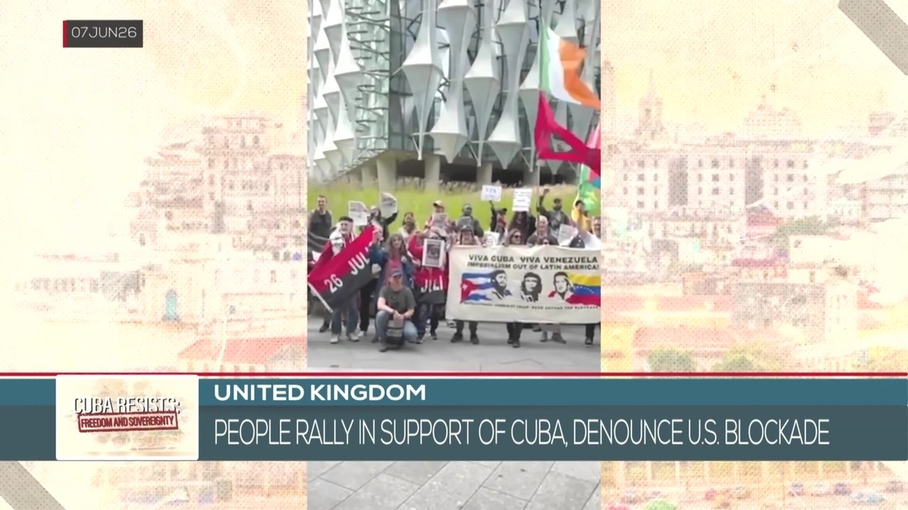United Kingdom | People rally in support of Cuban people, against U.S. blockade