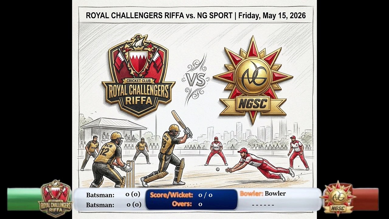 🏏 RCR Royal Challengers Riffa vs NGSPORT | Cricket Clash | 15 May 2026