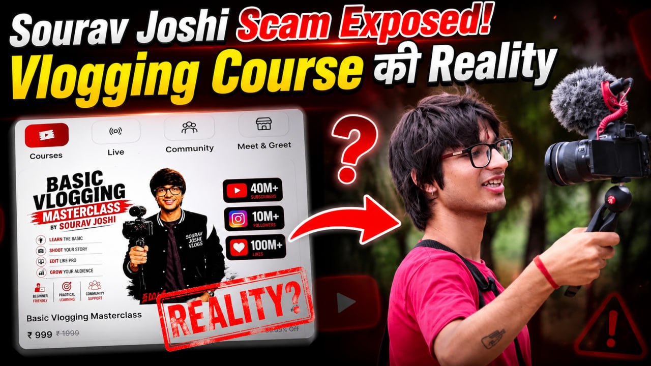 Sourav Joshi Vlogging Course Scam Or Business | 999₹ में Course लेना चाहिए या नहीं ?