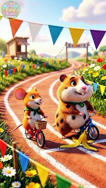 Mouse's Tiny Bicycle Race 🚲🐭 | Funny Hamster Adventure | Kids Cartoon Story