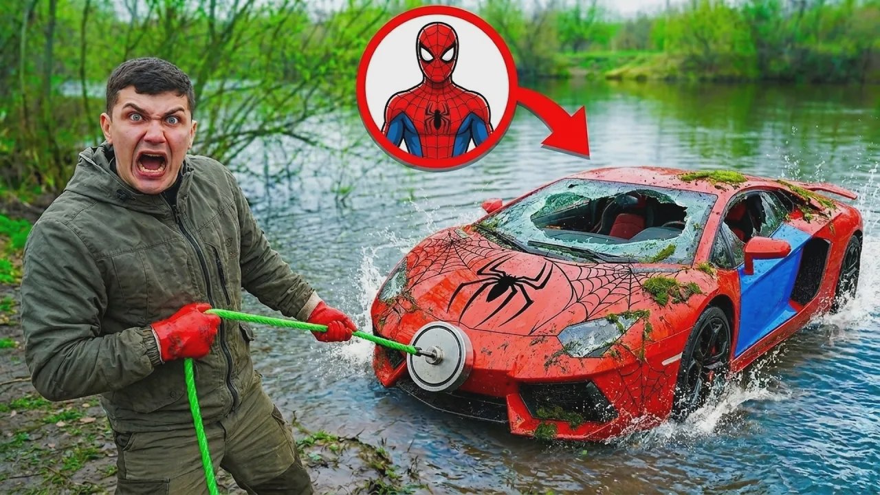 ¡Encontramos un auto de Spider-Man bajo el agua mientras hacíamos pesca magnética!