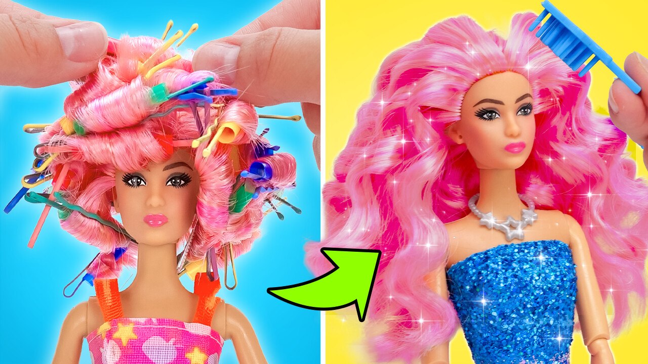 Rénovation Magique de Poupée : Coiffure, Spa et Accessoires Charmants