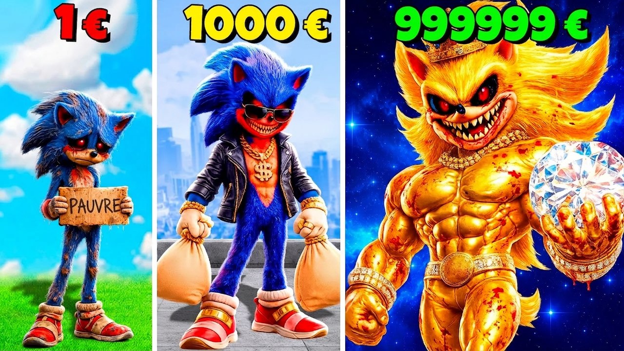 De 1 $ à 1 000 000 $ : Sonic.EXE dans GTA 5 ! (mod du film Sonic)