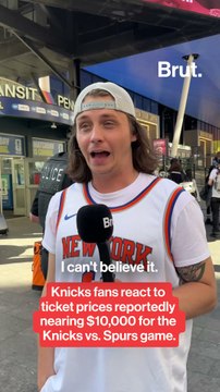 Knicks fans react to ticket prices nearing $10,000 for the Knicks game.