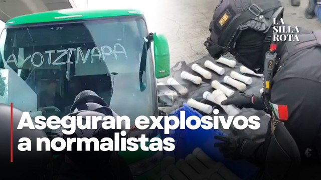 Decomisan 59 artefactos explosivos en autobuses de Ayotzinapa