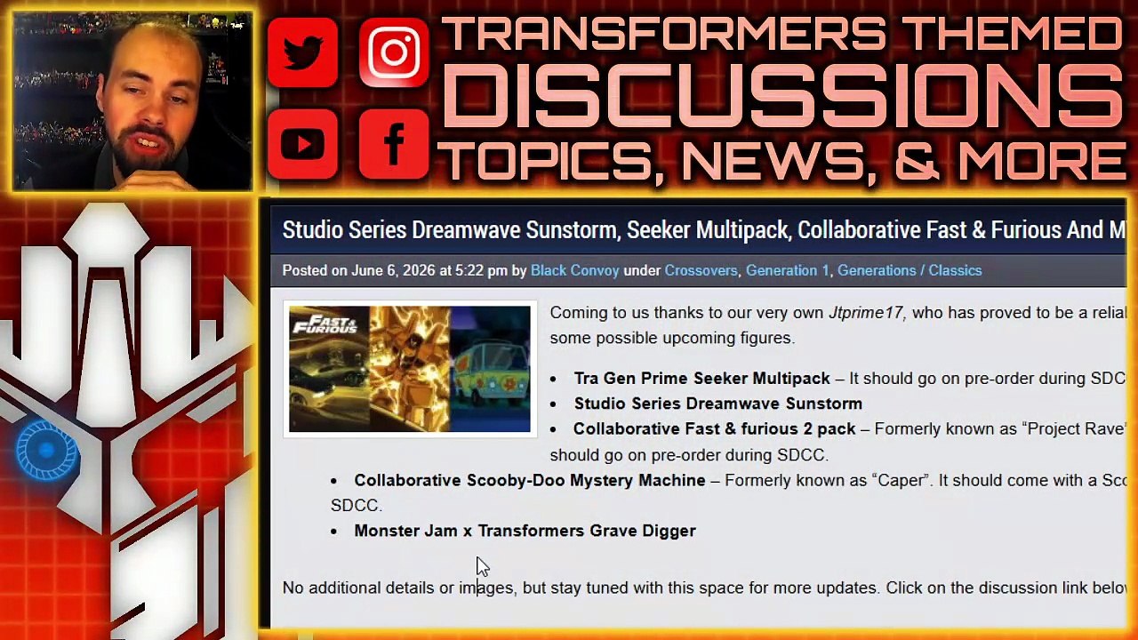 LISTING NEWS: Transformers X Fast & Furious, Scooby Doo, Grave Digger, Sunstorm & More - TF-Talk
