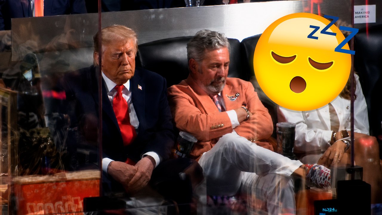 Donald Trump se queda dormido en medio de las Finales de la NBA y se vuelve viral