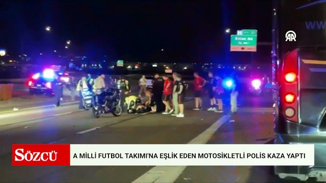 A Milli Futbol Takımı'na eşlik eden motosikletli polis kaza yaptı