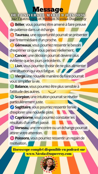 Horoscope du jour selon votre signe du zodiaque