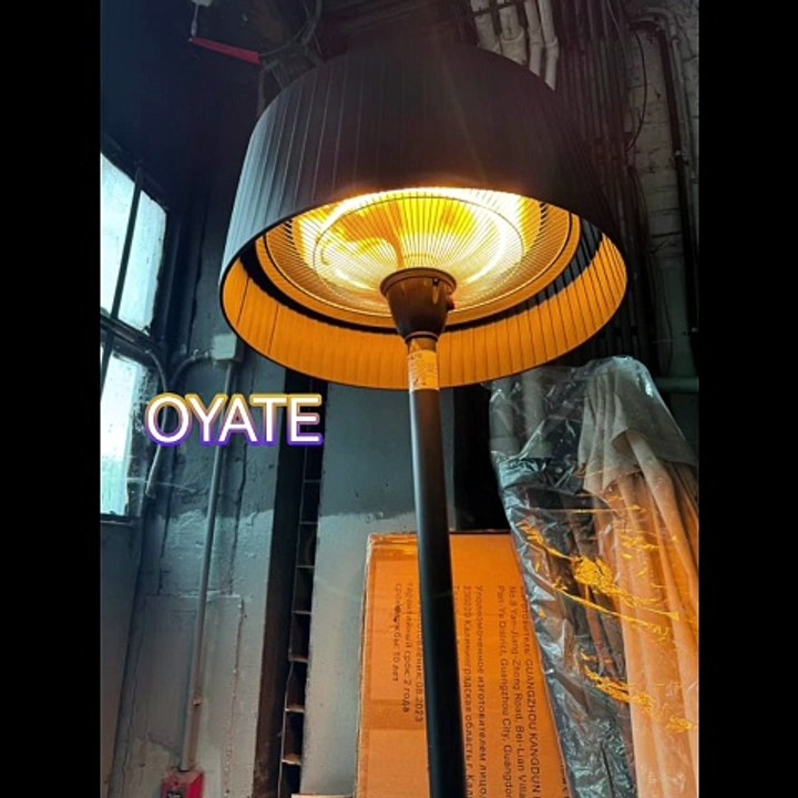 Popular 220v 1500w Freedstanding Patio Heaters Electric Infrared Heaters with Halogen Bulbs