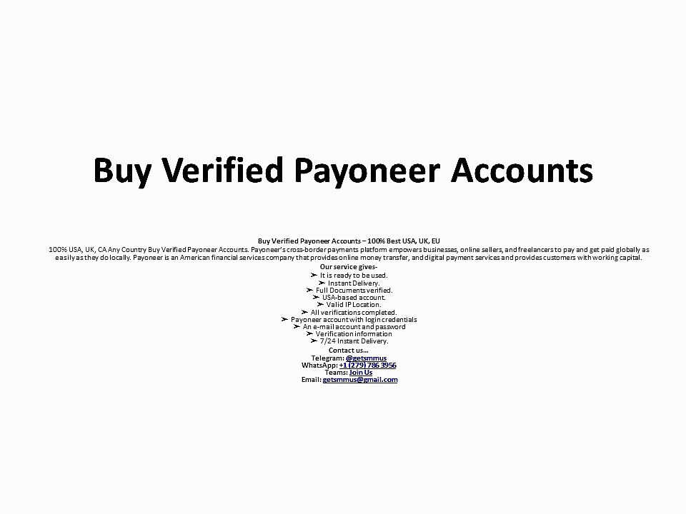 Buy Verified Payoneer Accounts