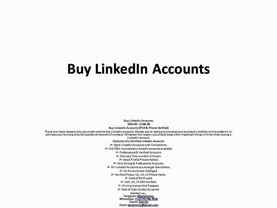 Buy LinkedIn Accounts