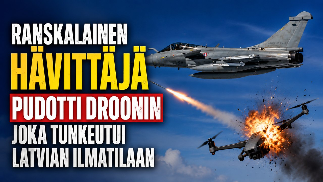 Ranskalainen hävittäjä pudotti Latvian ilmatilaan tunkeutuneen droonin