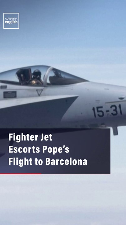 Fighter Jet Escorts Pope’s Flight to Barcelona