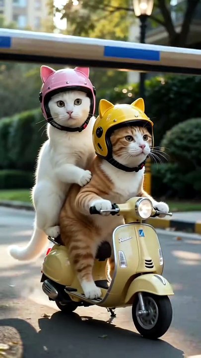 Funny Cat Scooter Fail 😂🐱