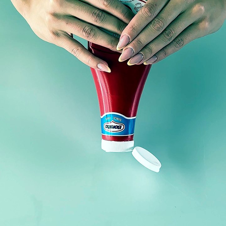 Quick and easy ketchup spill cleanup hack! 💯👌